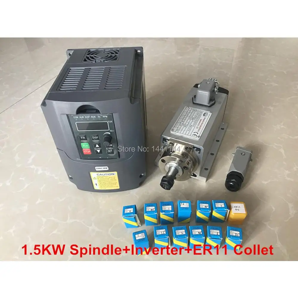1.5KW Air Cooled Spindle Motor Kit Cnc Spindle Motor + 1.5KW 110V/220V Inverter + 1set ER11 Square Milling Machine Spindle
1.5KW Air Cooled Spindle Motor Kit Cnc Spindle Motor + 1.5KW 110V/220V Inverter + 1set ER11 Square Milling Machine Spindle
