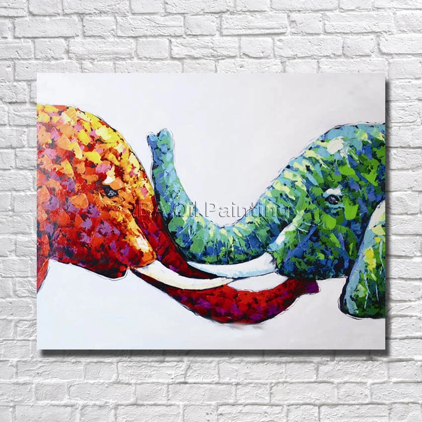 Free Shipping 100% Handmade High Quality Abstract Two Elephant Oil Painting Pictures for Home Decor Nice Gifrs No Framed
Free Shipping 100% Handmade High Quality Abstract Two Elephant Oil Painting Pictures for Home Decor Nice Gifrs No Framed