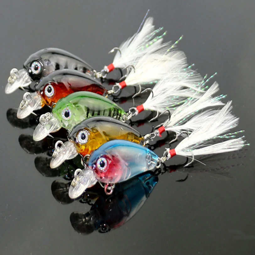 L105H 5pcs/set 3.6cm 4g Fishing Lures Crank Baits Mini Crankbait 3D Eye Artificial Hard bass Wobbler bait Feathered Hooks
L105H 5pcs/set 3.6cm 4g Fishing Lures Crank Baits Mini Crankbait 3D Eye Artificial Hard bass Wobbler bait Feathered Hooks