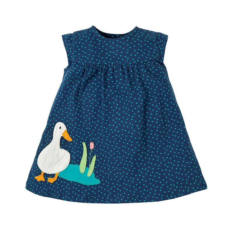 Little Maven New Summer Kids Clothing Cute Blue Duck Applique Sleeveless Dots O-neck Knitted 1-6yrs Cotton Girls Vest Dresses
Little Maven New Summer Kids Clothing Cute Blue Duck Applique Sleeveless Dots O-neck Knitted 1-6yrs Cotton Girls Vest Dresses