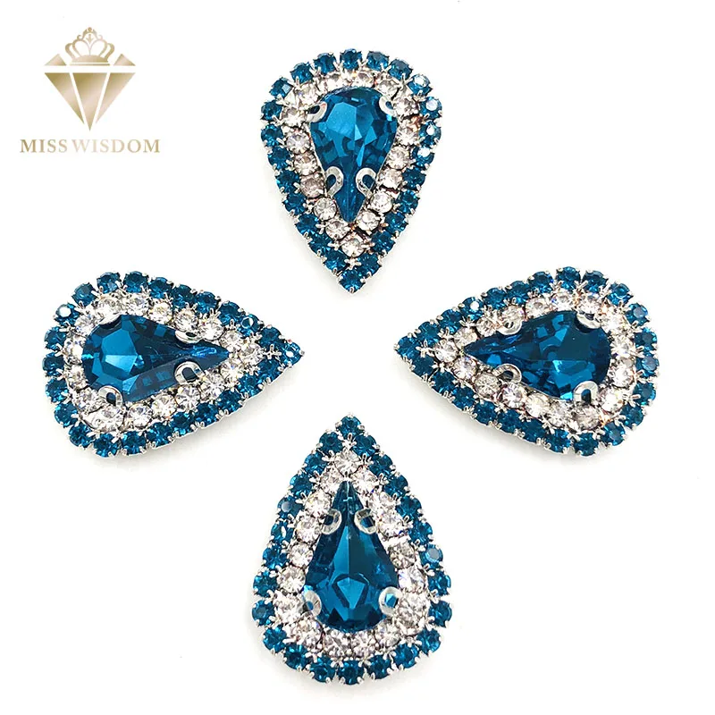 8X13mm 10pcs/pack Peacock blue glass stass Double row chain teardrop sew on rhinestones crystal button Diy jewelry accessories
8X13mm 10pcs/pack Peacock blue glass stass Double row chain teardrop sew on rhinestones crystal button Diy jewelry accessories