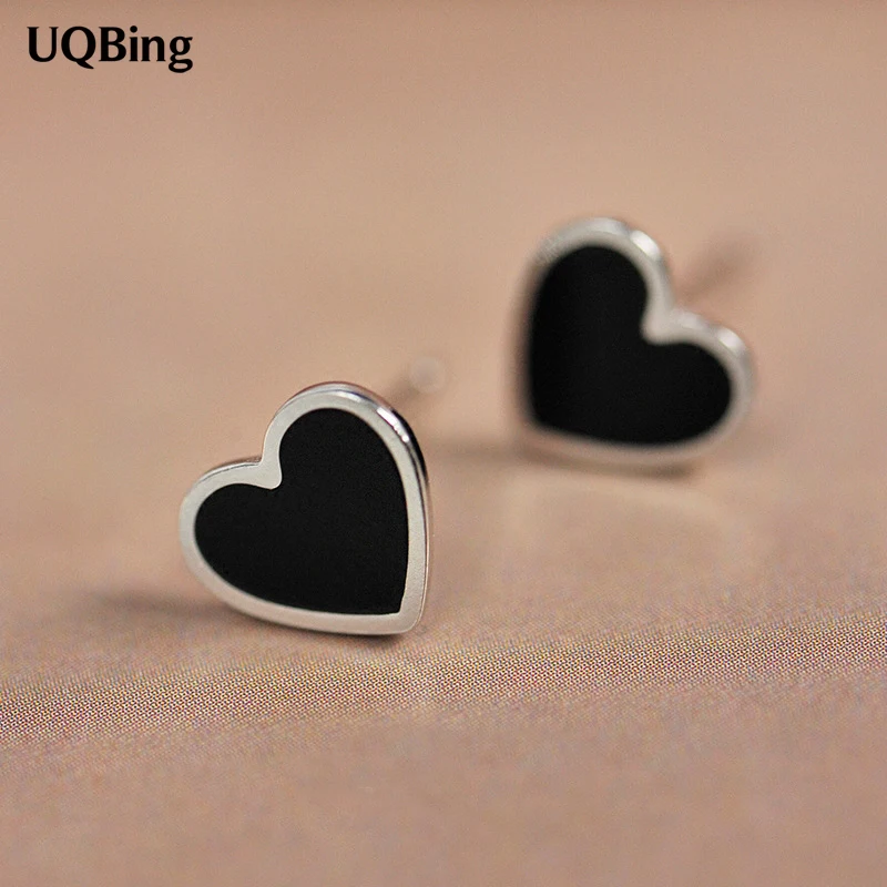 2021 New Fashion 925 Sterling Silver Black Heart Stud Earrings For Women Jewelry Free Shipping Brincos
2021 New Fashion 925 Sterling Silver Black Heart Stud Earrings For Women Jewelry Free Shipping Brincos