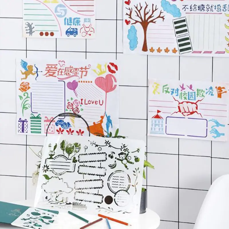 6pcs Kids Plastic Painting Theme Drawing Template Rulers Account Hand Craft DIY Album Stencils Decor Tools Children Gifts C26
6pcs Kids Plastic Painting Theme Drawing Template Rulers Account Hand Craft DIY Album Stencils Decor Tools Children Gifts C26