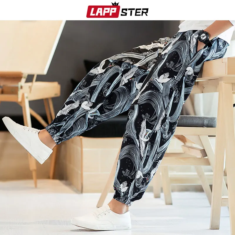 LAPPSTER Men Crane Print Streetwear Joggers Pants 2022 Summer Harajuku Thin Harem Pants Mens Fashion Vintage Sinicism Trousers
LAPPSTER Men Crane Print Streetwear Joggers Pants 2022 Summer Harajuku Thin Harem Pants Mens Fashion Vintage Sinicism Trousers
