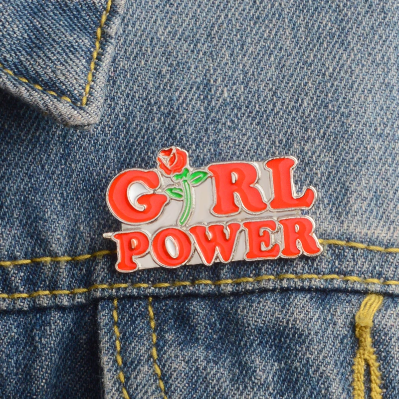 Red Letters GIRL POWER Rose Brooch Feminist Girl Power Inspirational Enamel Pins Denim Backpack Badge Female Feminine Jewelry
Red Letters GIRL POWER Rose Brooch Feminist Girl Power Inspirational Enamel Pins Denim Backpack Badge Female Feminine Jewelry