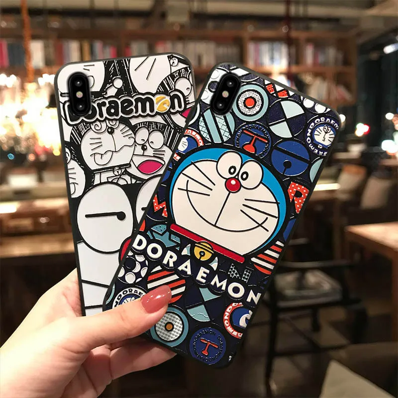 JIBAN матовый Силиконовый чехол для Iphone X XR XS MAX Doraemon милый мультяшный мягкий 6s 6 plus 7 8