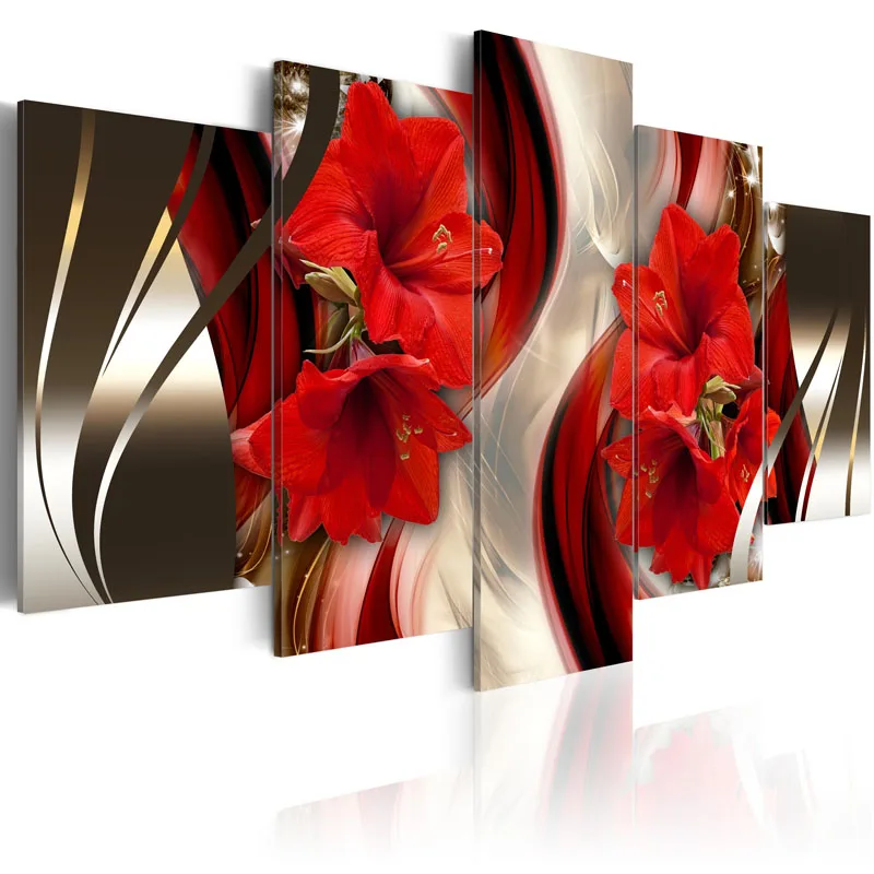 Framed 5 Panel Red flower Wall Art Oil Painting On Canvas Printed Painting Pictures Decor painting living room /PJMT-9
Framed 5 Panel Red flower Wall Art Oil Painting On Canvas Printed Painting Pictures Decor painting living room /PJMT-9