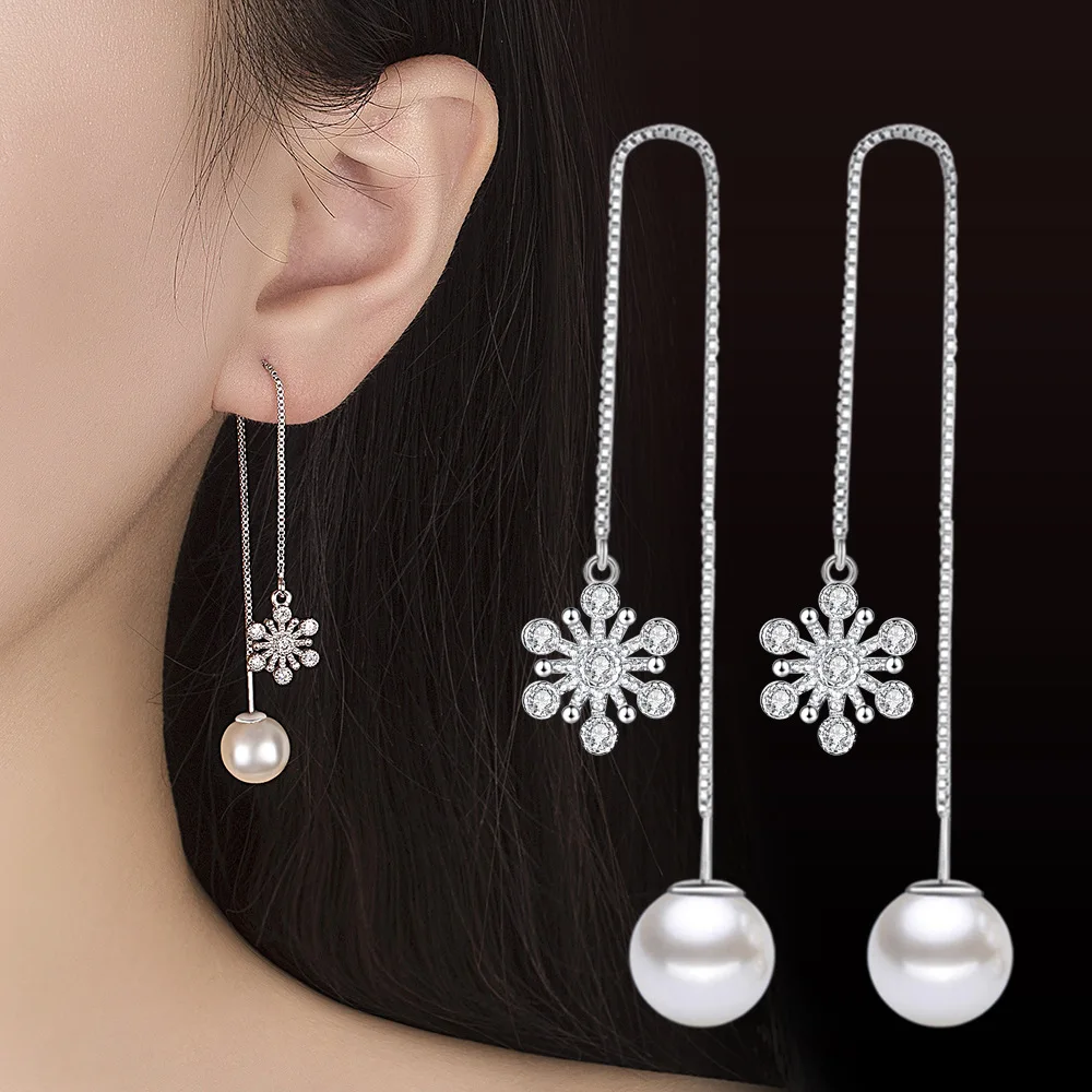 XIYANIKE Silver Color Exquisite Simple Fashion Pearl Crystal Long Earrings Tassel Ripple Ear Line Fine Jewelry
XIYANIKE Silver Color Exquisite Simple Fashion Pearl Crystal Long Earrings Tassel Ripple Ear Line Fine Jewelry