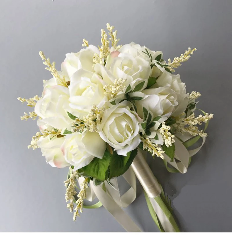 Женский Букет искусственных цветов 18 белая роза пшеничные уши аксессуары для