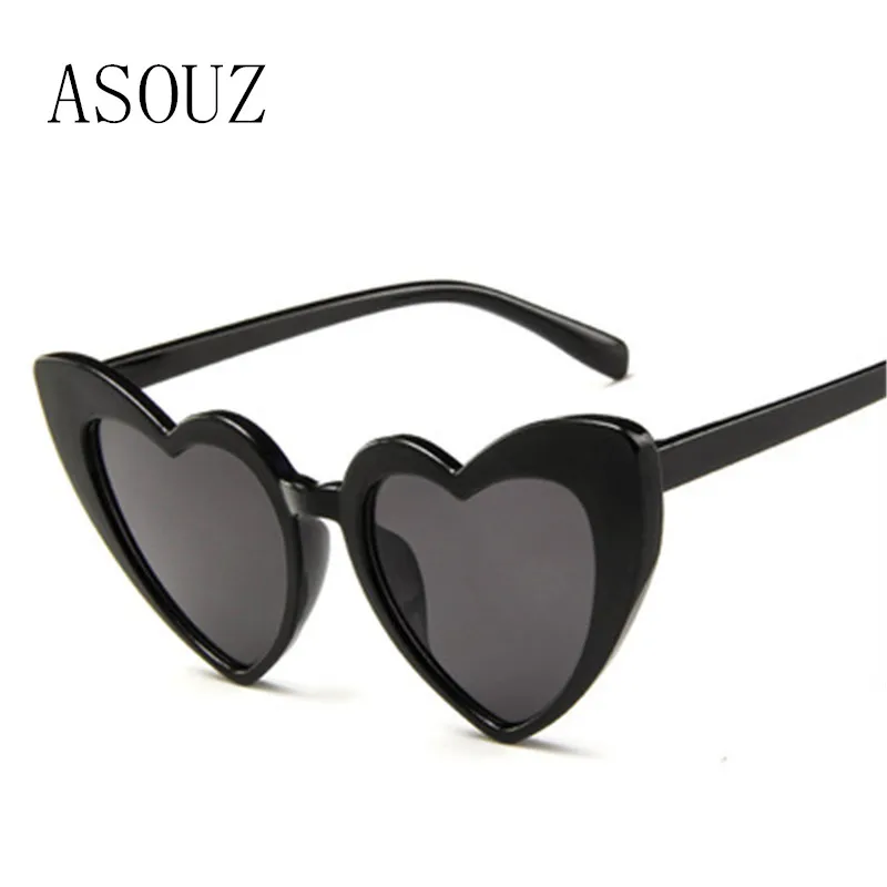 

ASOUZ new fashion ladies sunglasses classic retro brand design heart-shaped men's glasses UV400 driving reflective sunglasses