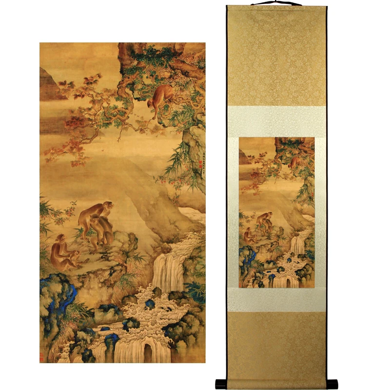 Tangfoo Silk Art Painting Chinese Art Painting Home Office Decoration Chinese Monkey Painting Ink Paint Chinese Traditional Gift
Tangfoo Silk Art Painting Chinese Art Painting Home Office Decoration Chinese Monkey Painting Ink Paint Chinese Traditional Gift
