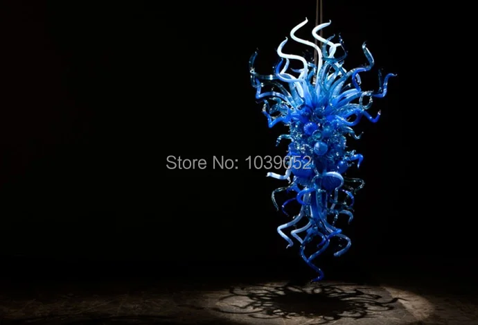 Free Shipping Factory Price Hand Blown Glass Blue Chandelier Crystals