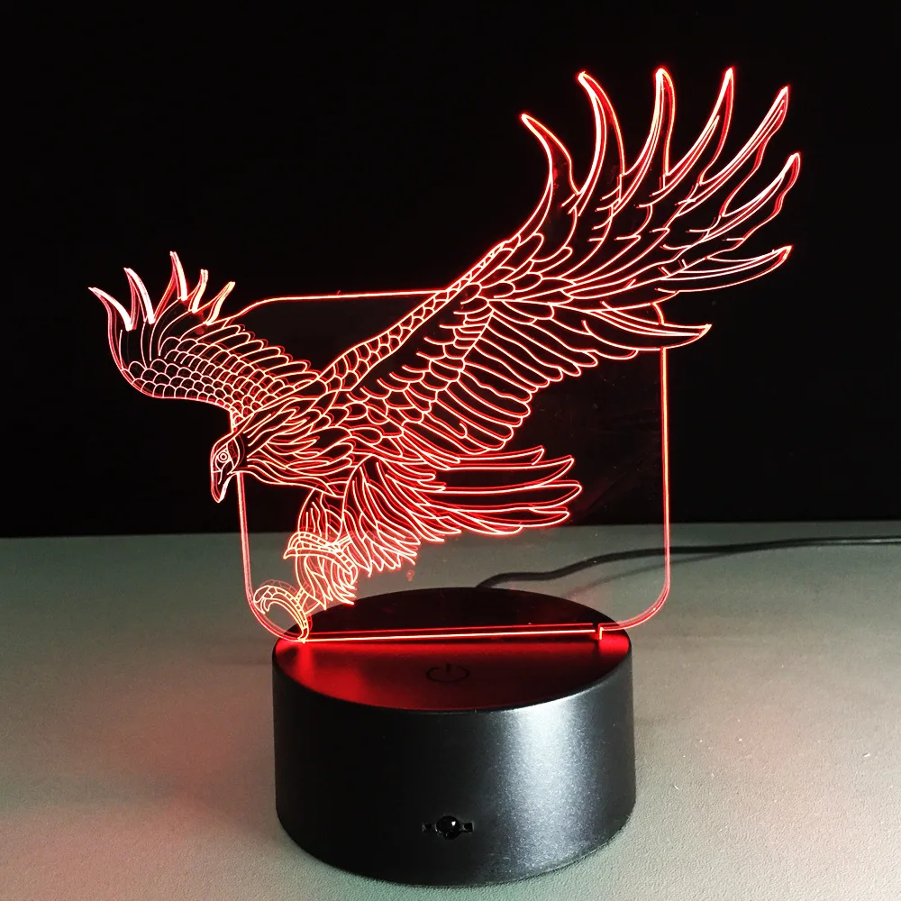 The Eagle 3D Lamp Night light baby led 7 Color Acrylic Remote Switch Crystal lamps USB bedroom light Desk lamp
The Eagle 3D Lamp Night light baby led 7 Color Acrylic Remote Switch Crystal lamps USB bedroom light Desk lamp