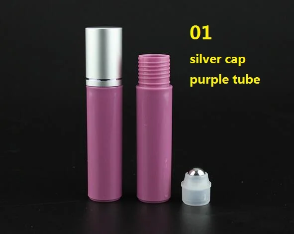 50pcs 10ML plastic roll on Bottle/steel bead ball Sample Perfume Vial,Small Essential Oil bottle Lip oil metal cap purple tube
50pcs 10ML plastic roll on Bottle/steel bead ball Sample Perfume Vial,Small Essential Oil bottle Lip oil metal cap purple tube