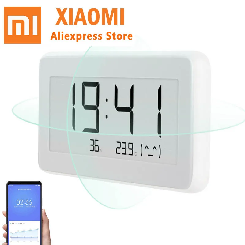 100% Xiaomi Mijia BT4.0 беспроводные умные электрические цифровые часы домашний гигрометр