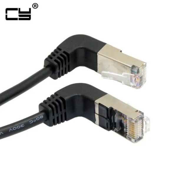 Коленчатый и вверх Угловой 90 градусов cat5e 8P8C FTP STP UTP Cat 5e Ethernet сетевой кабель RJ45
