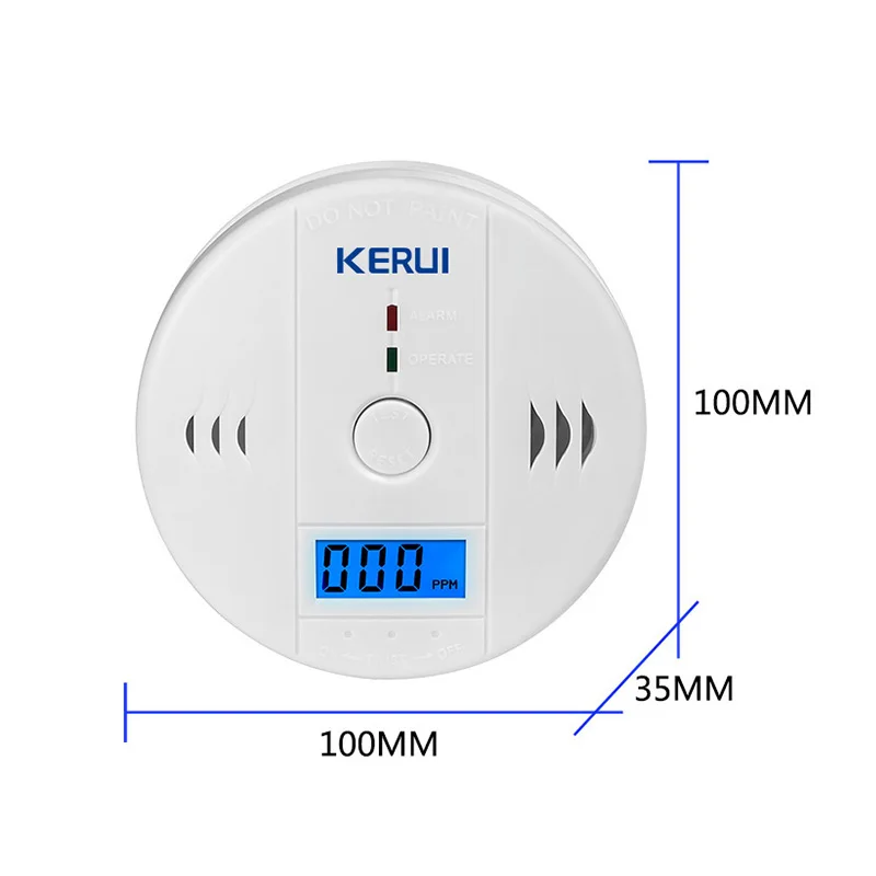 KERUI 5 шт. Высокочувствительный независимый 85 дБ предупреждающий ЖК-дисплей