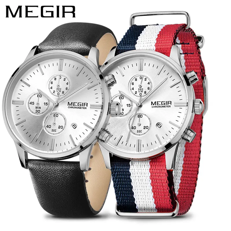 

MEGIR Men's Sport Watches Fashion Causal Couple Chronograph Watch Man Hour Set Quartz Wristwatch Reloj Hombre Montre Homme