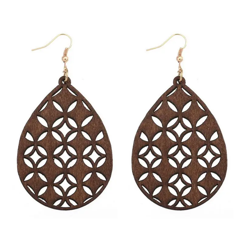 New Style Natural Wooden Earrings Geometric Hollow Teardrop Earrings Fashion Jewelry For Women Christmas Gifts
New Style Natural Wooden Earrings Geometric Hollow Teardrop Earrings Fashion Jewelry For Women Christmas Gifts