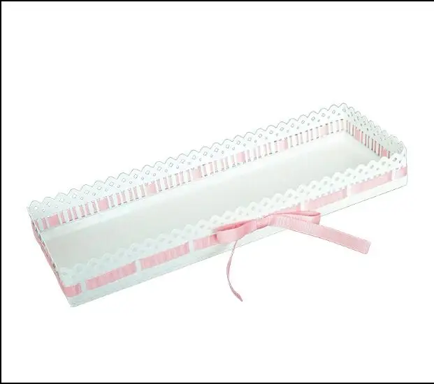 European iron color ribbon decorated cake plate Rectangular dessert plate wedding props Lace edge cosmetic storage tray FT001
European iron color ribbon decorated cake plate Rectangular dessert plate wedding props Lace edge cosmetic storage tray FT001