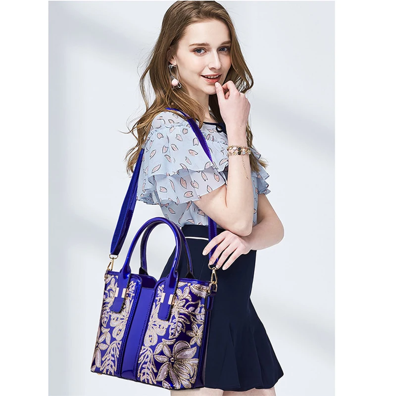 KIHUN 2018 New Fashion Floral Bling Sequins Handbags for Women Patent Leather Handbag Lady High Quality Luxury Bags Female Purse
KIHUN 2018 New Fashion Floral Bling Sequins Handbags for Women Patent Leather Handbag Lady High Quality Luxury Bags Female Purse