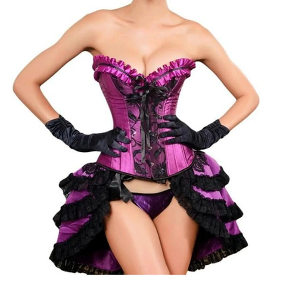 Purple bodybuilding sexy strappy corset top+dress ladieswear waist lace splice corselet S-2XL Dance Bustier
Purple bodybuilding sexy strappy corset top+dress ladieswear waist lace splice corselet S-2XL Dance Bustier