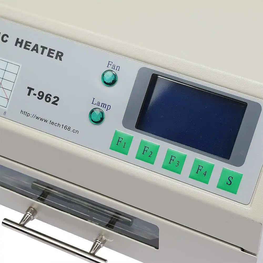 T962 180X235MM REFLOW OVEN SOLDERING MACHINE INFRARED IC HEATER REPAIR CIRCUIT BOARD THERMAL PCB MAINTENANCE TWO-SIDE SOLDER
T962 180X235MM REFLOW OVEN SOLDERING MACHINE INFRARED IC HEATER REPAIR CIRCUIT BOARD THERMAL PCB MAINTENANCE TWO-SIDE SOLDER