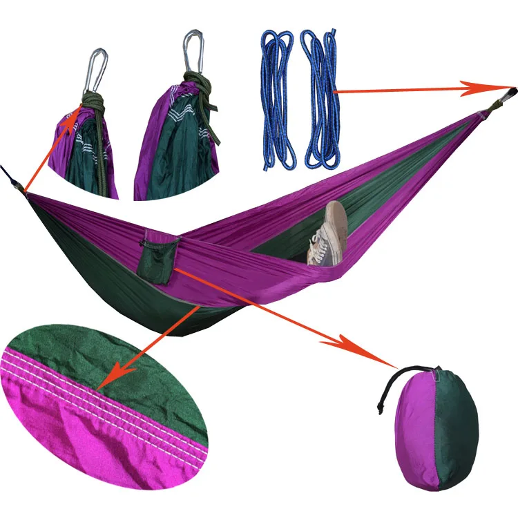 

2 People Portable Parachute Hammock Outdoor Survival Camping Hammocks Garden Leisure Travel Double hanging Swing 270cmx140cm