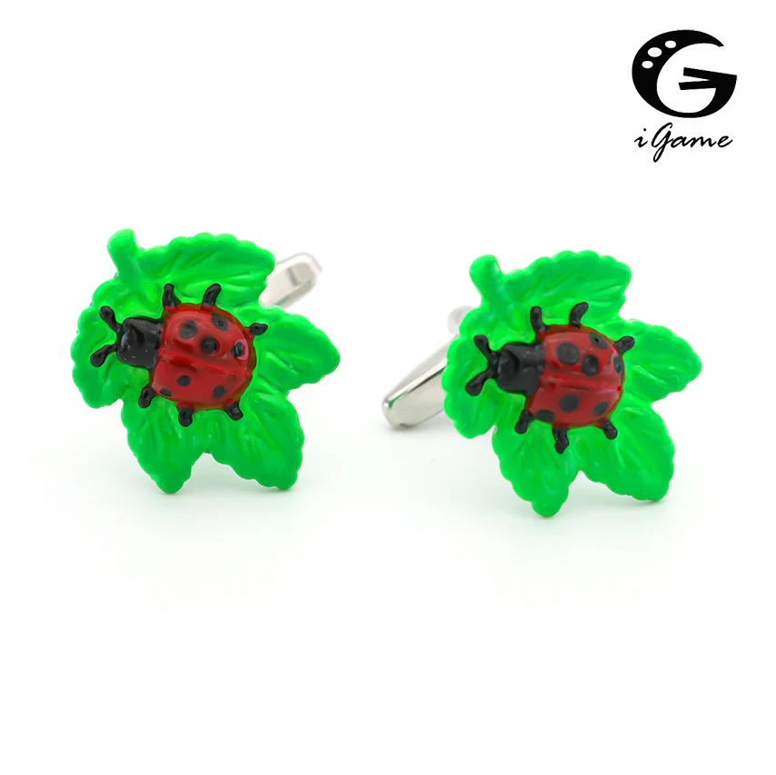 iGame New Arrival Coccinella Septempunctata Cuff Links Cute Ladybug With Green Leaf Design Men's Shirt Cufflinks Free Shipping
iGame New Arrival Coccinella Septempunctata Cuff Links Cute Ladybug With Green Leaf Design Men's Shirt Cufflinks Free Shipping