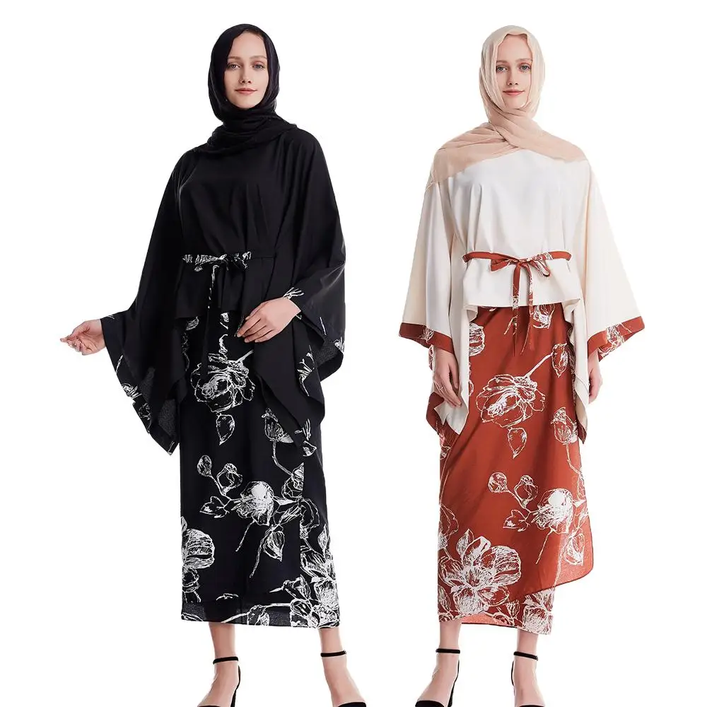 2 Piece Muslim Women Kimono Sets Sleeve Tops+Wrap Skirt Set Costume Ramadan Islamic Clothing Loose Casual Floral Printed Fashion
2 Piece Muslim Women Kimono Sets Sleeve Tops+Wrap Skirt Set Costume Ramadan Islamic Clothing Loose Casual Floral Printed Fashion