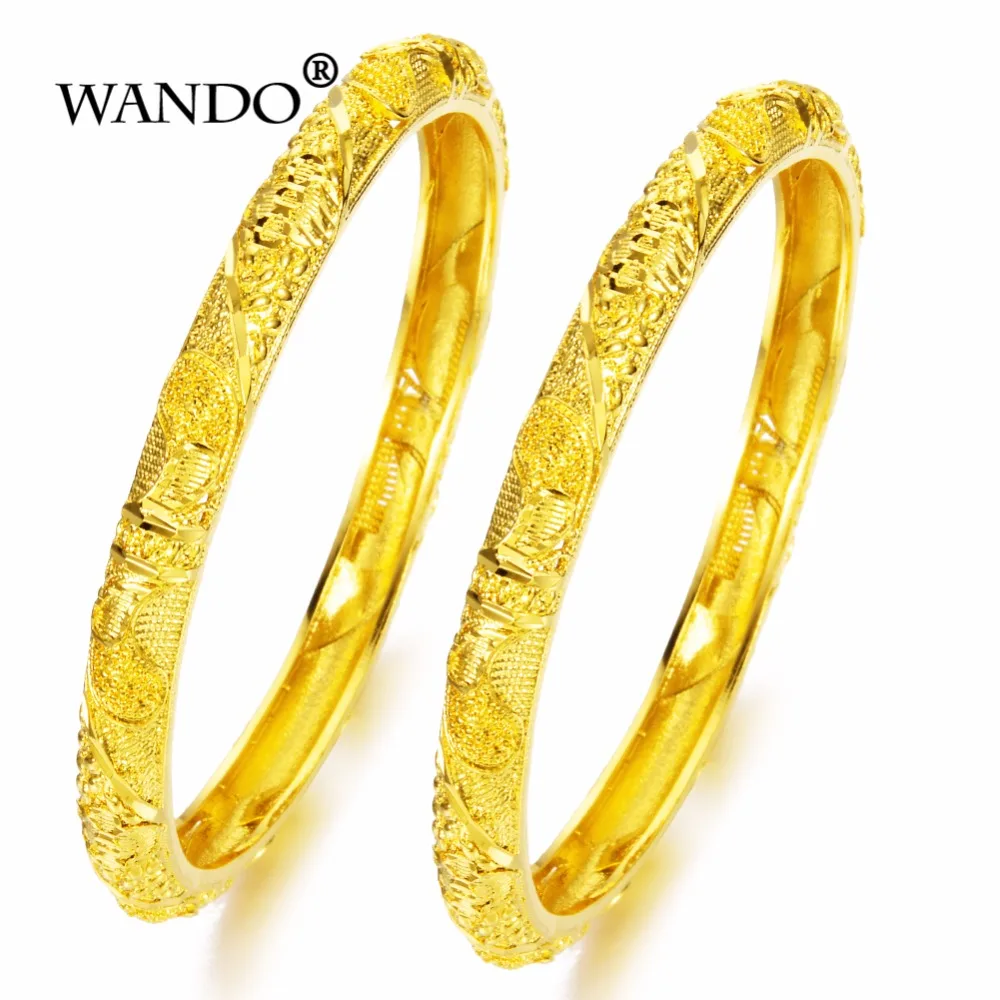WANDO 2pcs/lot Arab Bangle for Women Gold Color Jewelry Fashion Bracelet Trendy Jewelry Ethiopian Wedding Africa Bride b58
WANDO 2pcs/lot Arab Bangle for Women Gold Color Jewelry Fashion Bracelet Trendy Jewelry Ethiopian Wedding Africa Bride b58