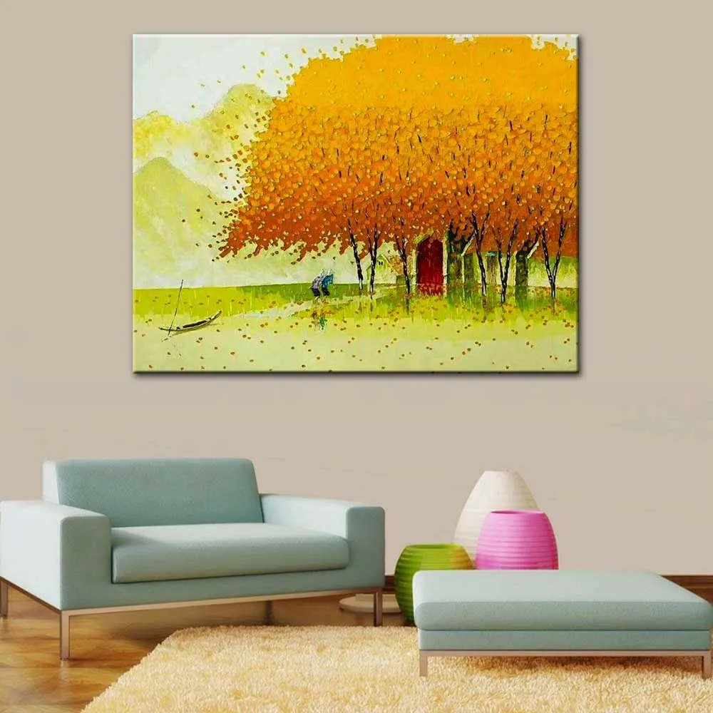 Hand Painted Abstract Art Palette Knife Autumn Scenery Canvas Oil Painting Falling Leaf Tree Wall Picture Living Room Home Decor
Hand Painted Abstract Art Palette Knife Autumn Scenery Canvas Oil Painting Falling Leaf Tree Wall Picture Living Room Home Decor