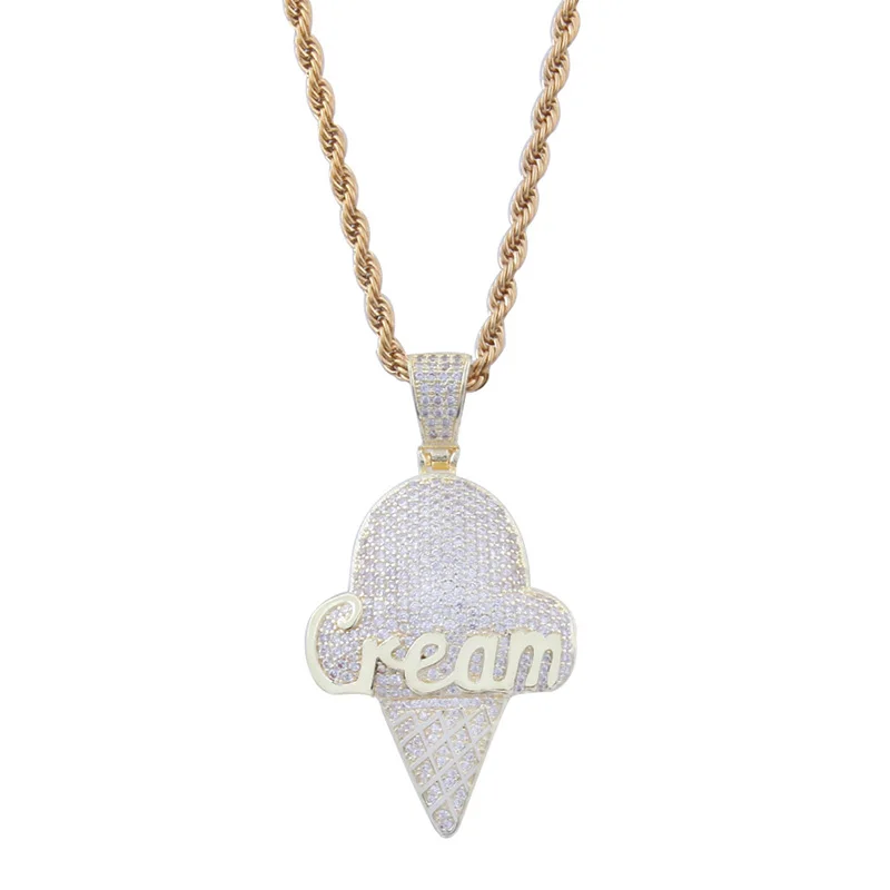 Ice Cream Pendant Necklace Iced Out Zircon Pendant Necklace With Chain High Quality Hip Hop Jewelry For Men Women Gifts
Ice Cream Pendant Necklace Iced Out Zircon Pendant Necklace With Chain High Quality Hip Hop Jewelry For Men Women Gifts