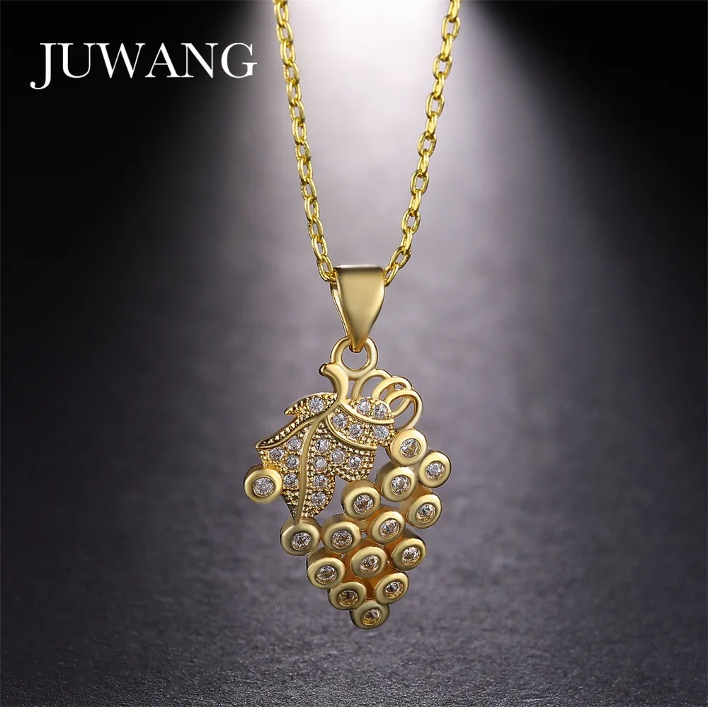 JUWANG Brand Grape Woman Pendants Necklaces Micro Pave Zircon Gold/Rose Gold Color Fashion Jewelry Statement Chain Necklace
JUWANG Brand Grape Woman Pendants Necklaces Micro Pave Zircon Gold/Rose Gold Color Fashion Jewelry Statement Chain Necklace