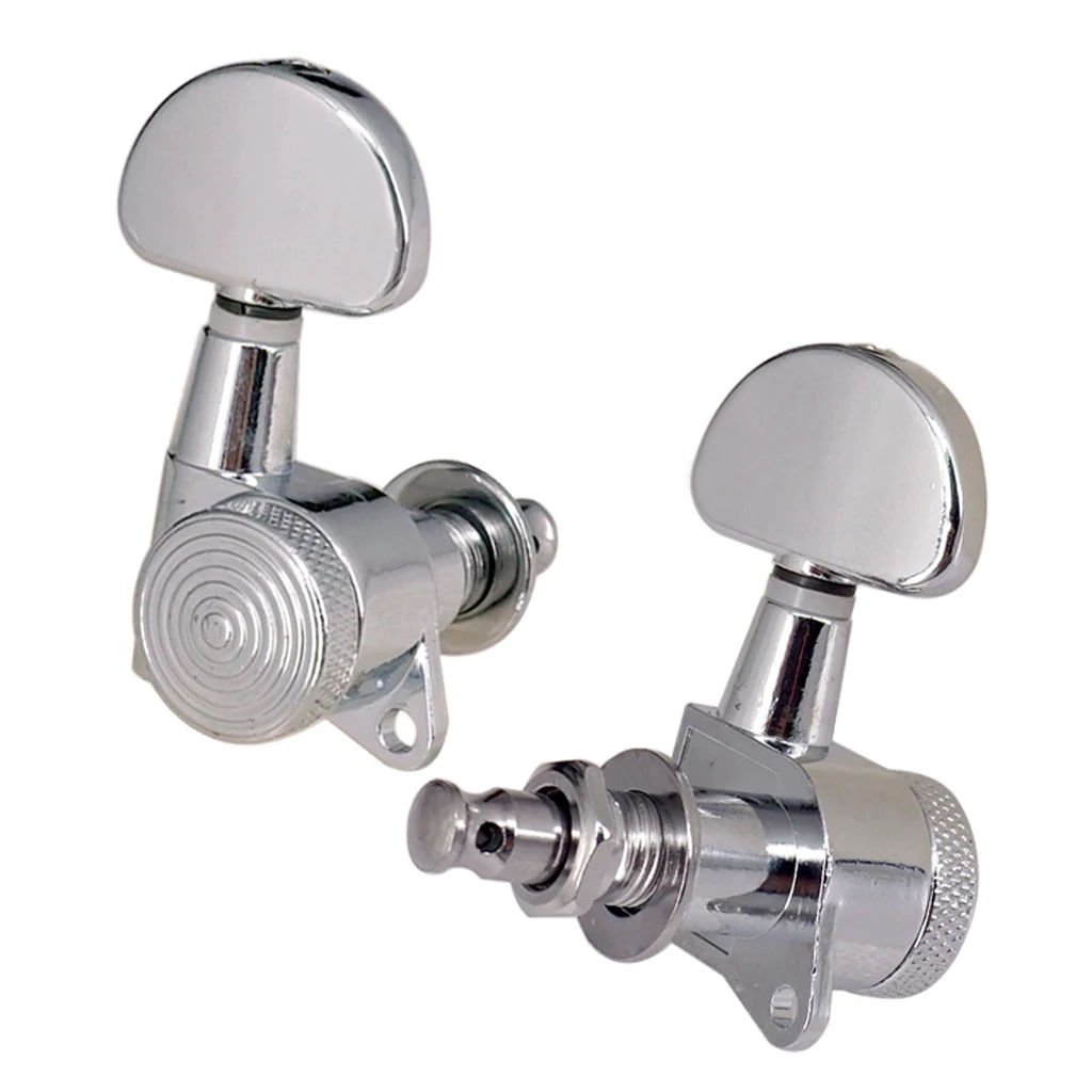 Silver Guitar Tuning Pegs Half-Round Folk Guitar Lock Gear Tuners Tuning Pegs Machine Head 3R3L for Electric Guitar
Silver Guitar Tuning Pegs Half-Round Folk Guitar Lock Gear Tuners Tuning Pegs Machine Head 3R3L for Electric Guitar