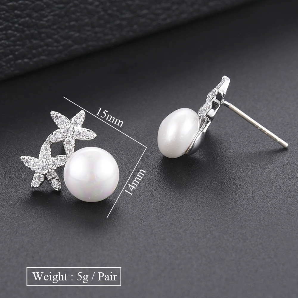 SISCATHY Hot Elegant Cubic Zirconia Bowknot Simulated Pearl Earrings For Women Stud Earrings Bridal Wedding Jewelry Accessories
SISCATHY Hot Elegant Cubic Zirconia Bowknot Simulated Pearl Earrings For Women Stud Earrings Bridal Wedding Jewelry Accessories