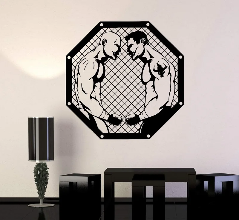 Wall decal MMA warrior fan martial arts sports battle vinyl stickers, octagonal cage, boxing Sanda, martial arts decoration QJ25
Wall decal MMA warrior fan martial arts sports battle vinyl stickers, octagonal cage, boxing Sanda, martial arts decoration QJ25