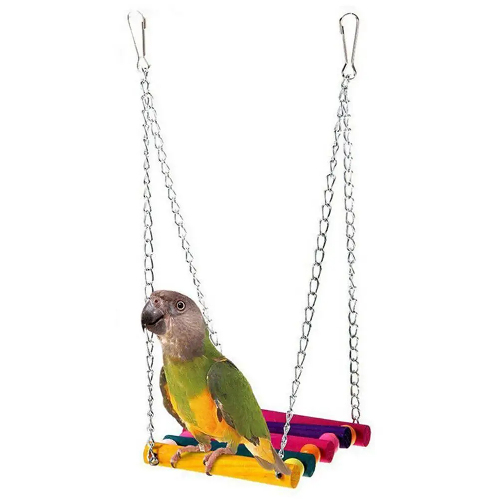 Adeeing Color ful Pet Хомяк Попугай жевательная игрушка для кусания окуня качели гамак