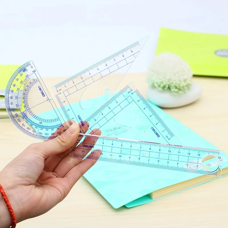 Math Rulers 4Pcs/Set Transparent PS Material Straight Triangular Protractor Measure Angle Length School Study Exam Draw 9597
Math Rulers 4Pcs/Set Transparent PS Material Straight Triangular Protractor Measure Angle Length School Study Exam Draw 9597