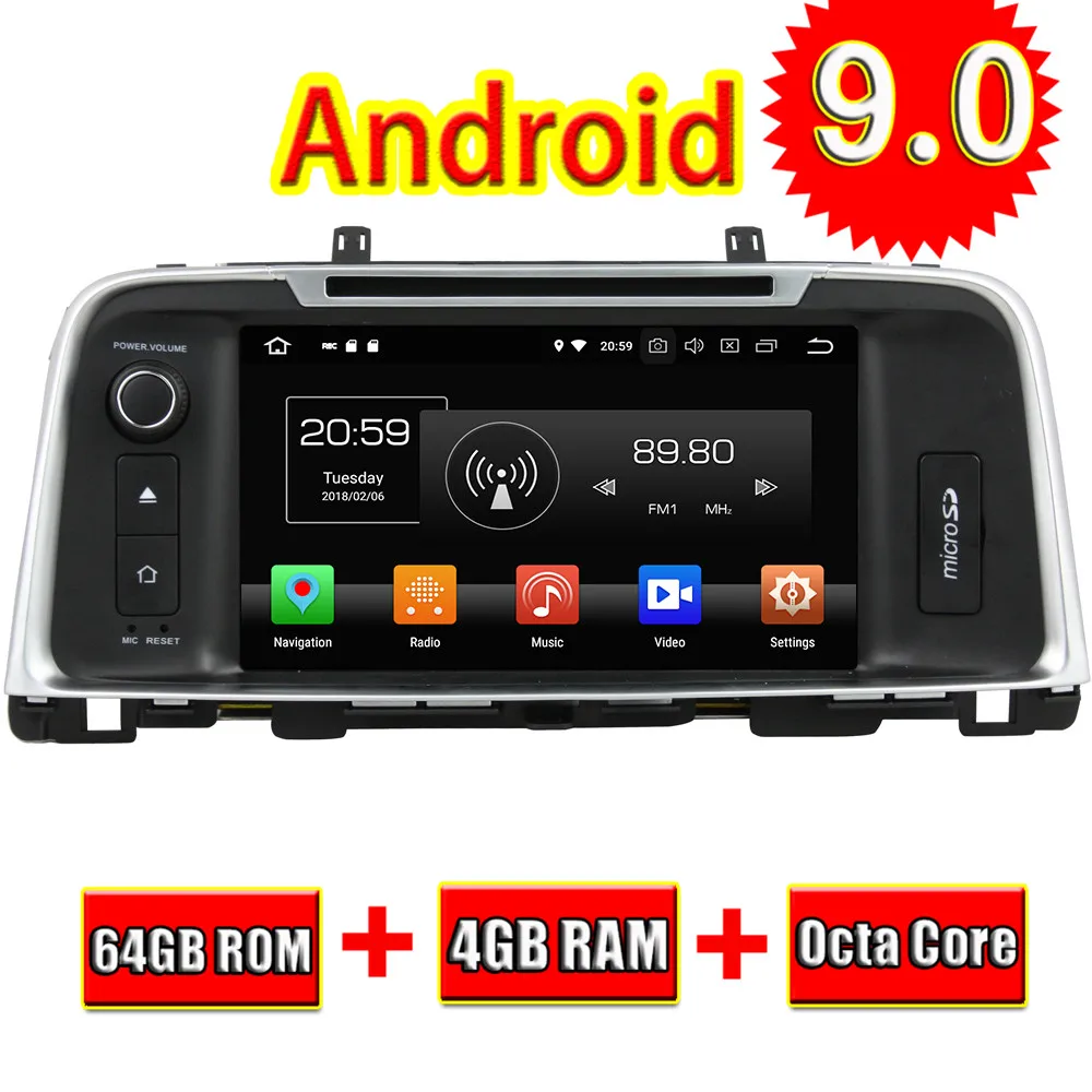 Автомобильный мультимедийный DVD плеер Topnavi Octa Core Android 9 0 для KIA K5/OPTIMA 2015 Авторадио GPS