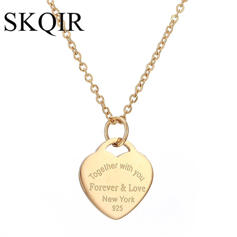 SKQIR Togather with You Forever & Love New York Necklaces Gold Stainless Steel Chain Heart Necklace for Women Love Gift Jewelry
SKQIR Togather with You Forever & Love New York Necklaces Gold Stainless Steel Chain Heart Necklace for Women Love Gift Jewelry