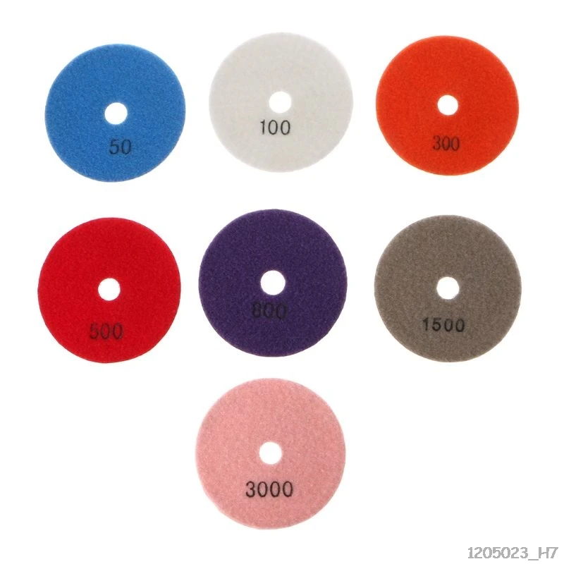 7pcs/Lot Grinding Discs 4" Wet Diamond Polishing Pad for Glass Granite Marble Stone Grinding Wheel Flexible Sandpaper
7pcs/Lot Grinding Discs 4" Wet Diamond Polishing Pad for Glass Granite Marble Stone Grinding Wheel Flexible Sandpaper