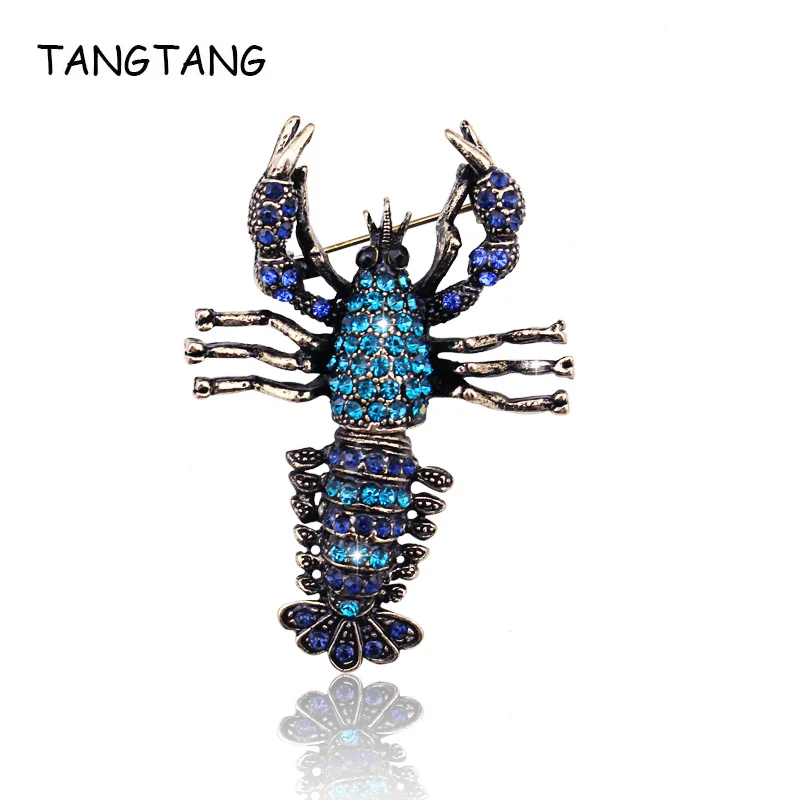 Unique Blue Black Crystal Rhinestone Lobster Brooch Pin Animal Shaped Fashion Jewelry Costume Accessory Christmas Broches BH8382
Unique Blue Black Crystal Rhinestone Lobster Brooch Pin Animal Shaped Fashion Jewelry Costume Accessory Christmas Broches BH8382