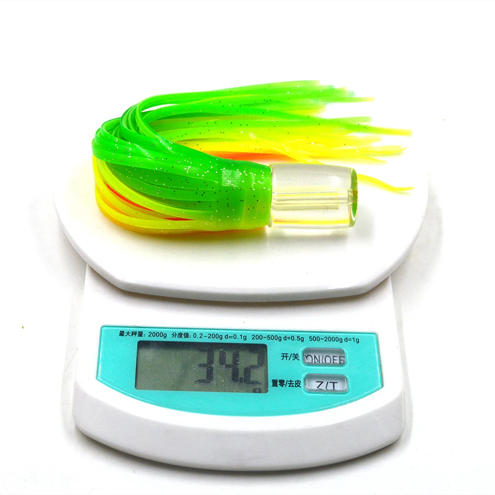 2pcs 7inch 34g Big Game trolling fishing lure soft octopus skirt tuna saltwater lures