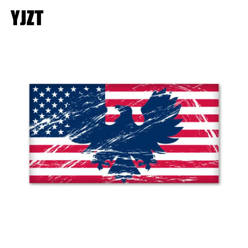 

YJZT 12 см * 6,2 см Забавный креативный флаг США американский винтажный Орел Автомобильная наклейка Светоотражающая наклейка 6-0831