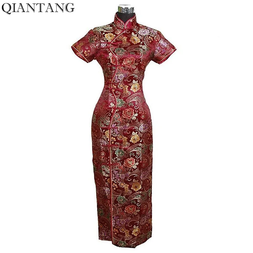 High Quality Burgundy Traditional Chinese Dress Mujeres Vestido Women's Satin Cheongsam Long Qipao Size S M L XL XXL XXXL J0028
High Quality Burgundy Traditional Chinese Dress Mujeres Vestido Women's Satin Cheongsam Long Qipao Size S M L XL XXL XXXL J0028