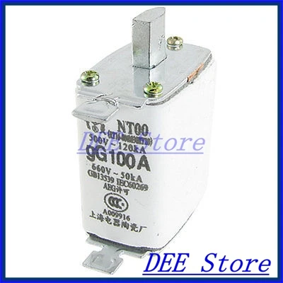 NT00 500V 120kA 660V 50kA Blade Contact Fuse Link gG 100A