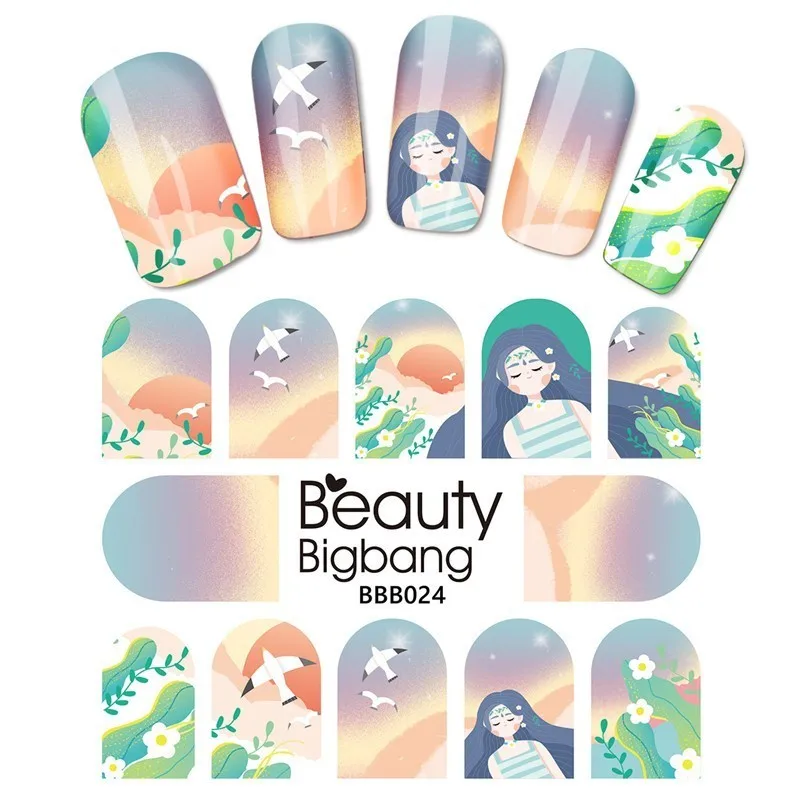 Beauty BigBang 5 Sheet Nail Sticker Water Slider Decoration Lace Flower Summer Design Manicure Transfer DIY Decals
Beauty BigBang 5 Sheet Nail Sticker Water Slider Decoration Lace Flower Summer Design Manicure Transfer DIY Decals