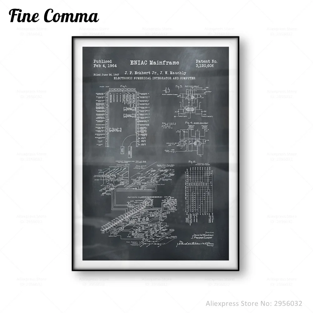 ENIAC First Programmable Computer Patent Print Art Poster Canvas Print Wall Art Wall Decor Vintage Picture Retro Art Home Decor
ENIAC First Programmable Computer Patent Print Art Poster Canvas Print Wall Art Wall Decor Vintage Picture Retro Art Home Decor