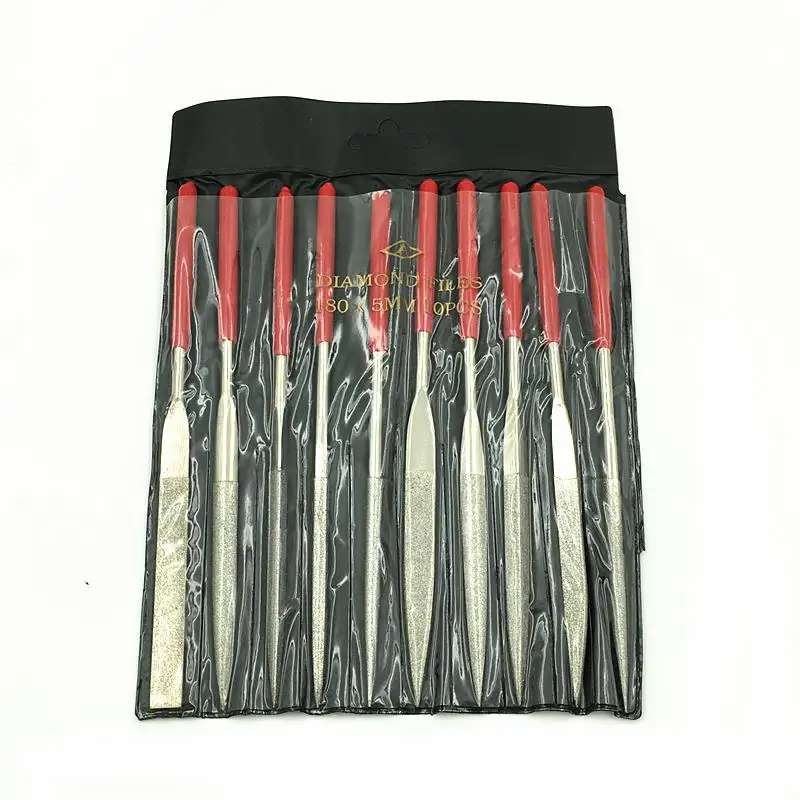 10 / pack. Diamond Files. Contain different shapes. Assorted rasp. Emery rasp. Repair shaping rasp. 5*180mm
10 / pack. Diamond Files. Contain different shapes. Assorted rasp. Emery rasp. Repair shaping rasp. 5*180mm